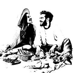 vector illustration of a couple