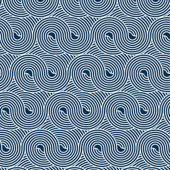 Abstract seamless circle pattern with vintage geometric wave design for textile fabric wallpaper illustration