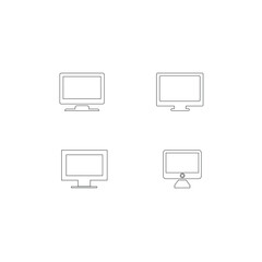 Minimalist TV Line Icon Set  Clean Outline Vector Collection for Web Design Mobile Apps and User Interface Elements on White Background