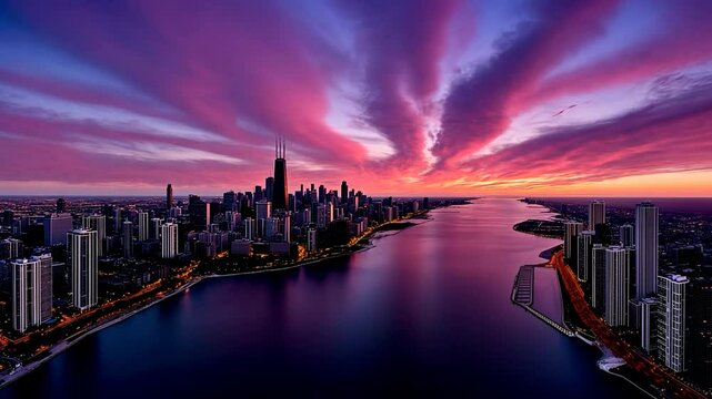 Chicago Skyline at Sunrise: A Breathtaking Panorama
