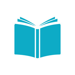 Open Book in Solid Turquoise Vector