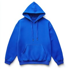 Blue hoodie apparel mockup design on white background