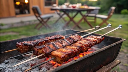 shish kebab on the grill