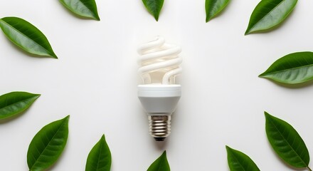 Compact Fluorescent Light Bulb with Leaves