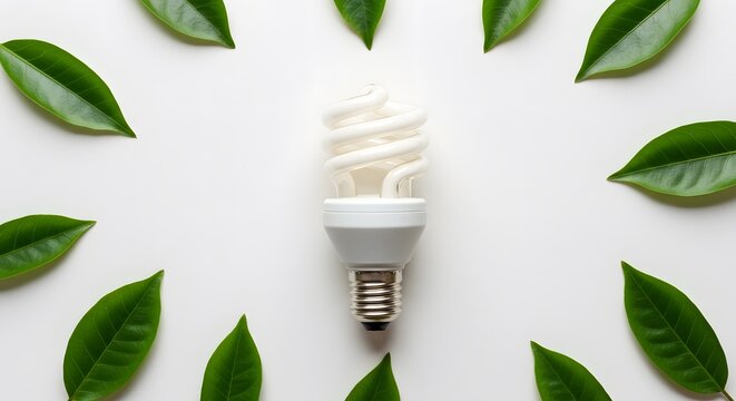 Compact Fluorescent Light Bulb with Leaves