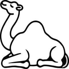 Obraz premium A charming and minimalist illustration of a camel, perfect for representing desert themes travel or cultural motifs. This design can be used for various project