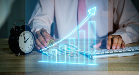 businessman with a graph