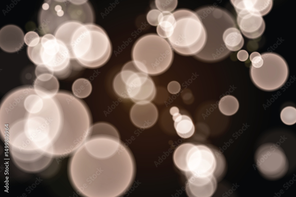 Poster Sparkling golden particles, glowing bokeh lights isolated on dark transparent background	