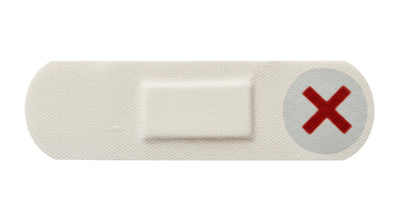Isolated Band-Aid with Red Cross