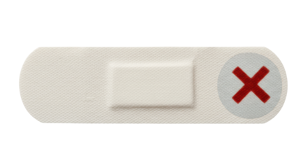 Isolated Band-Aid with Red Cross
