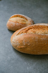 Crispy freshly baked homemade bread 