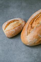 Crispy freshly baked homemade bread 