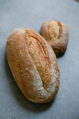 Crispy freshly baked homemade bread 