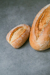Crispy freshly baked homemade bread 