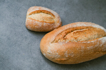 Crispy freshly baked homemade bread 