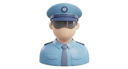 Isolated Cartoon Police Officer