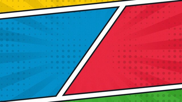 Comic Cartoon Multi Panel Colorful Animated Background