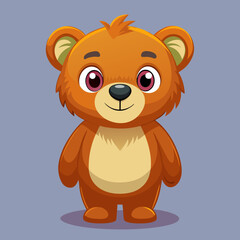 Adorable Cartoon Brown Bear Cub Illustration