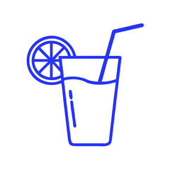 Orange Juice Glass with Ice Cubes and Lemon Slice
vector illustration 
