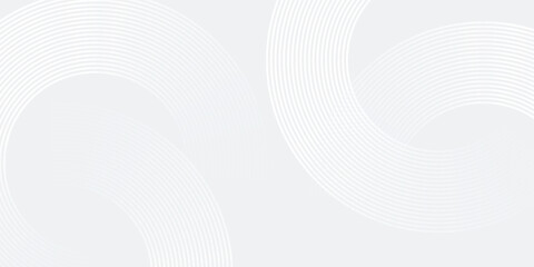 Abstract white glowing geometric lines on gray background. Modern shiny blue circle lines pattern. Futuristic technology concept. vector illustration