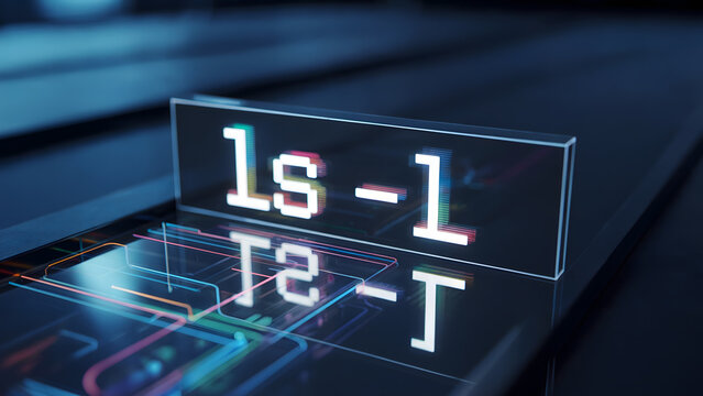 Sleek digital display presenting the 'ls -l' command, illustrating advanced computing and futuristic design concepts