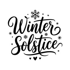 Winter Solstice. Winter Quotes Vector Design Isolated on White Background
