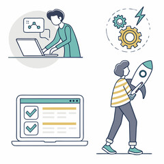 Business startup success teamwork collaboration goals