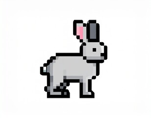 Naklejka premium うさぎ ドット絵 