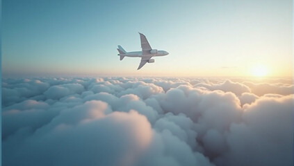 airplane in the clouds