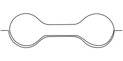 Dumbbell in one continuous single line art drawing style Gym fitness sports concept vector illustration, Continuous one line drawing of Dumbbell. Heavy dumbbell isolated white background.