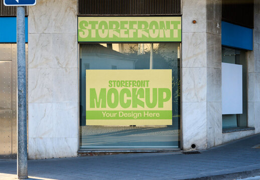 Two Blank Signage Storefront Mockup