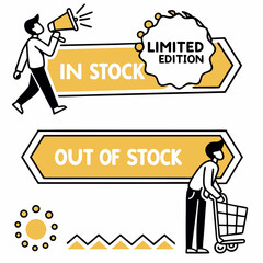 Limited edition product in stock announcement illustration