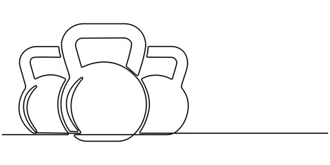 Dumbbell in one continuous single line art drawing style Gym fitness sports concept vector illustration, Continuous one line drawing of Dumbbell. Heavy dumbbell isolated white background.
