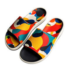 Trendy Slip On Beach Sandals with a Modern Design Isolated on Transparent Background