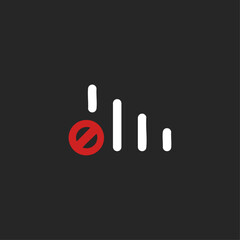 No network signal icon logo flat vector design