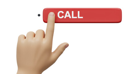 Isolated Hand Touching Call Button