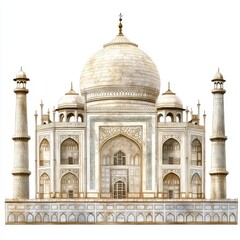 Fototapeta premium Taj mahal isolated on transparent background, india landmark