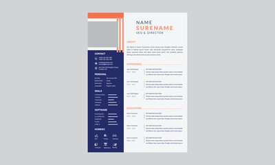 Corporate and professional resume curriculum template design