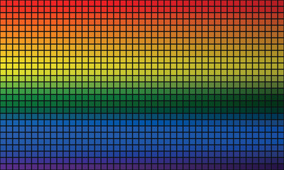 LGBT flag background in pixel art style vector illustration.