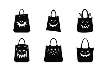 Halloween sopping Bag silhouette vector bundle  illustration, Halloween sopping Bag silhouette 