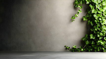 Stylish Concrete Wall With Ivy Decor