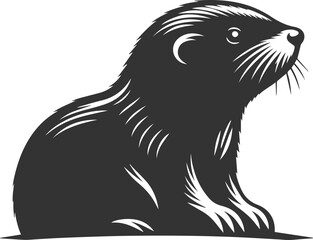 Mole vector animal drawing silhouette