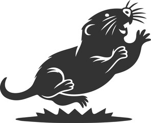 Mole vector animal drawing silhouette
