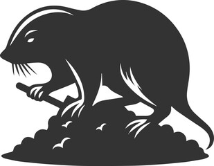 Mole vector animal drawing silhouette