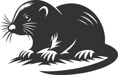 Mole vector animal drawing silhouette