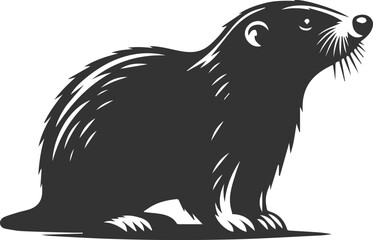 Mole vector animal drawing silhouette