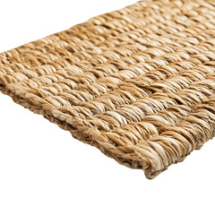 Modern Eco Straw Mat with a Natural Woven Texture Isolated on Transparent Background