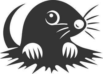 Mole vector animal drawing silhouette