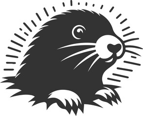 Mole vector animal drawing silhouette