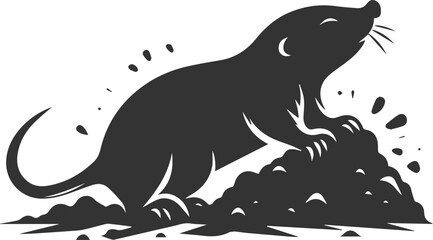 Mole vector animal drawing silhouette